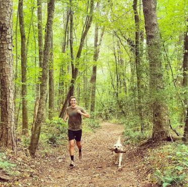 Chris Bruin with his dog.